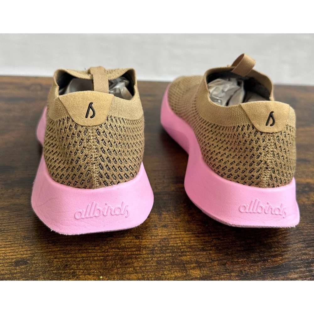 AllBirds Tree Dasher Relay Slip On Knit Sneakers Tan Pink Shoes Size 8.5 W8.5 - Picture 10 of 13